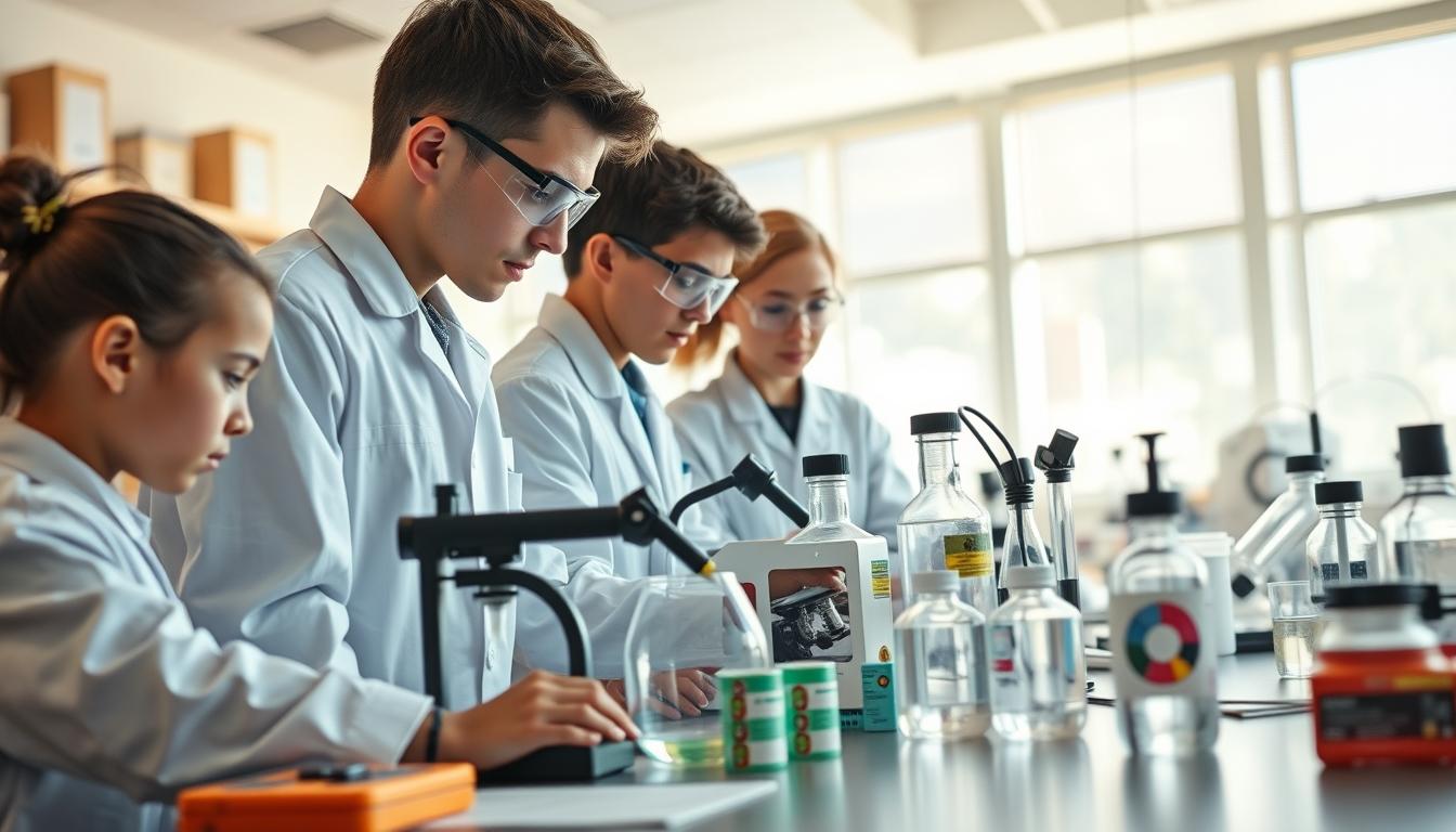 Student using a study guide to organize academic notes